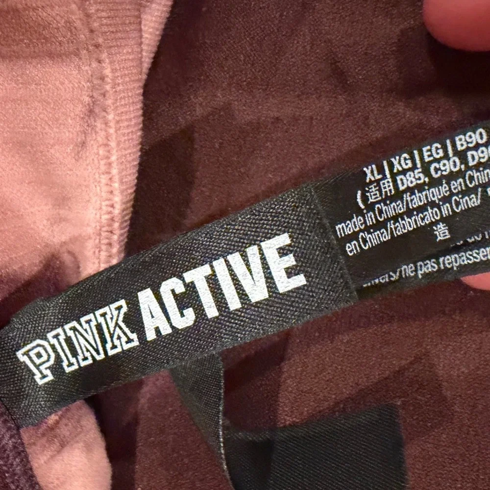 PINK Victoria Secret Active Tie Dye Ribbed Seamless Sports Bra Mauve XL